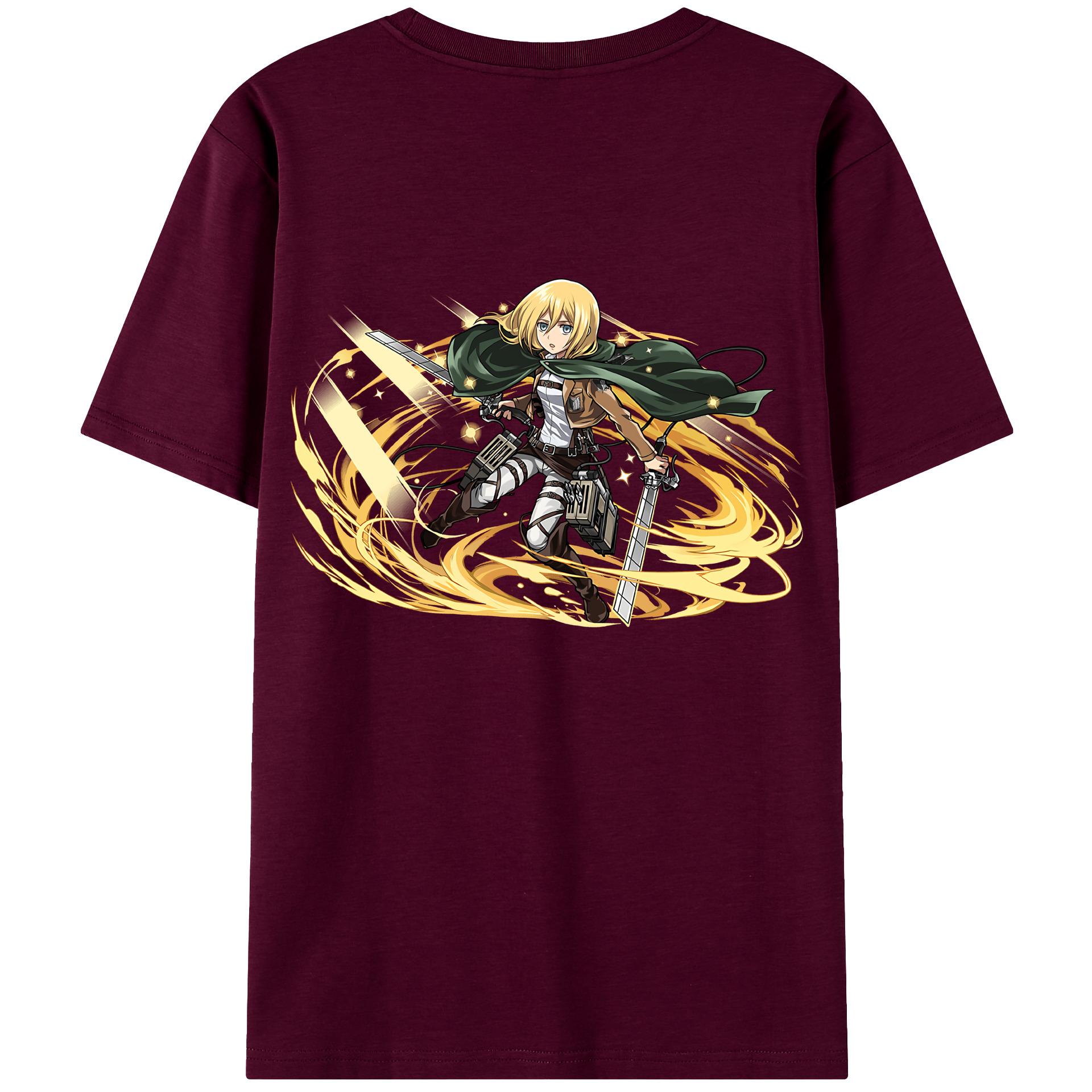 （画像用） 進撃の巨人 クリスタ·レンズ Attack on Titan Christa Lenz レディース半袖Tシャツ(バックプリント)